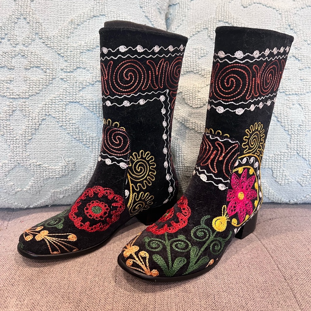 Colorful Embroidered Boots